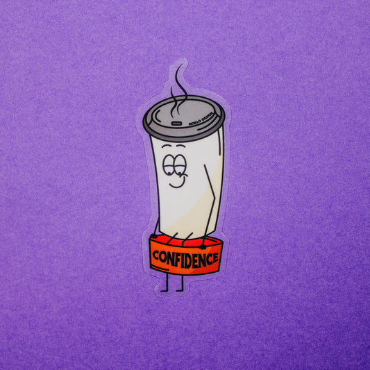 Confident Coffee Clear Vinyl Sticker