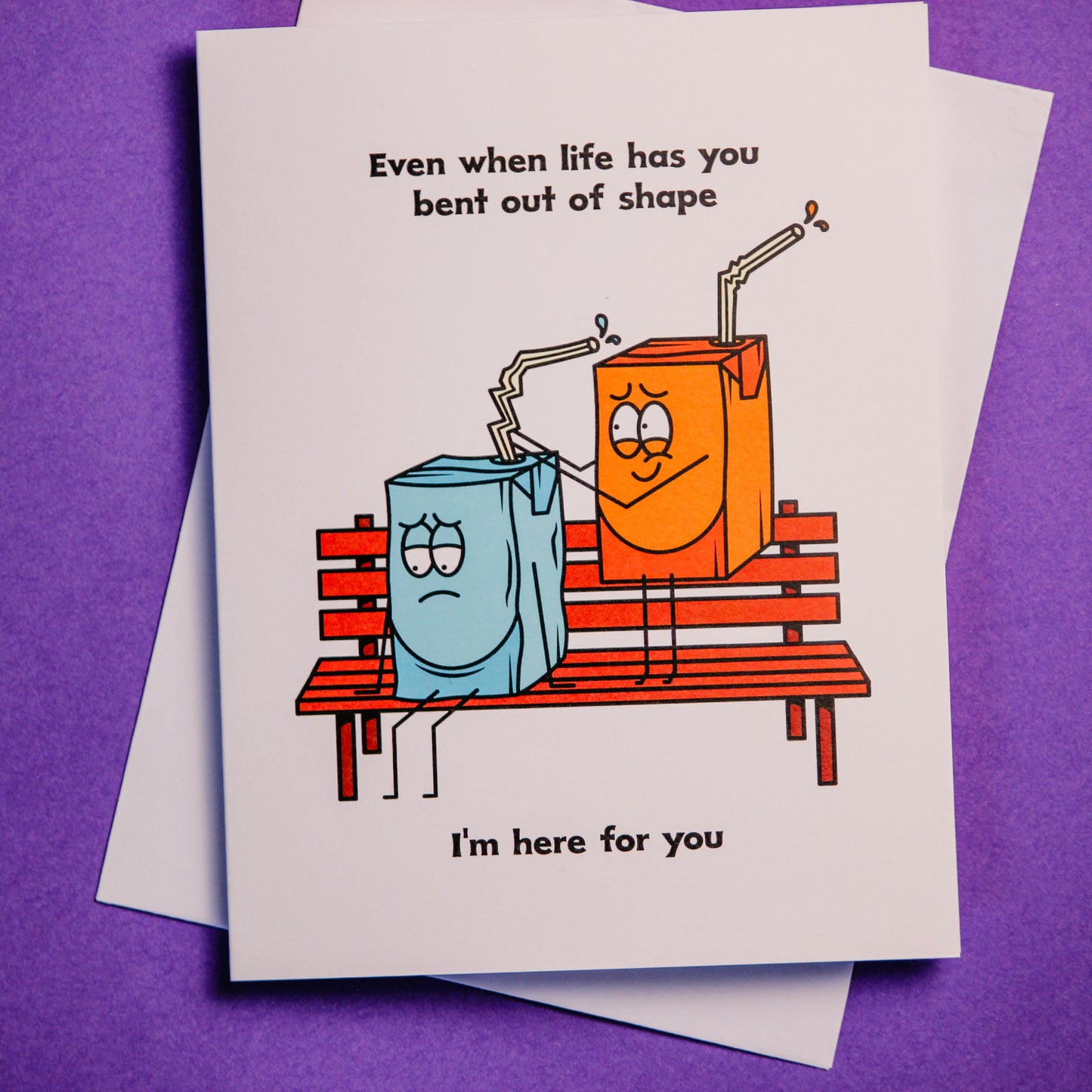 Bent Out Of Shape Juice Box Sympathy Card