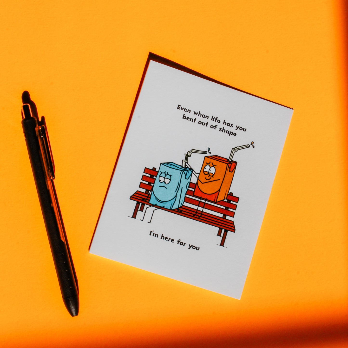 Bent Out Of Shape Juice Box Sympathy Card