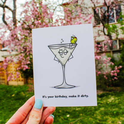 Dirty Martini Birthday Greeting Card