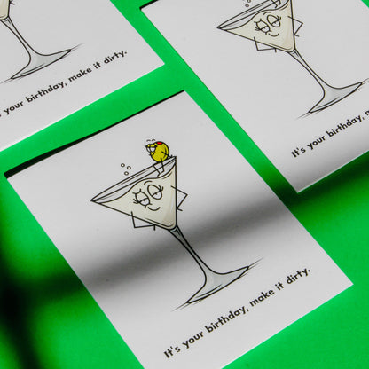 Dirty Martini Birthday Greeting Card